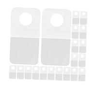 Gogogmee 300pcs Transparent Sticky Tabs with Round Hole Self-Adhesive Clear Plastic Hanging Hooks for Retail Display and Packaging Bags Easy Application for Neat Store Layout and Space