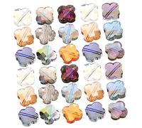 Gogogmee 30Pcs Colorful Four Leaf Beads for Jewelry Making DIY Crafts Spacer Beads for Bracelets and Home Decoration