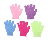 Gogogmee 30Pcs Five Finger Exfoliating Shower Gloves for Bathing and Back Massage Nylon Body Scrubbers with Glove Design for Deep Cleansing and Dead Skin Removal Random Colors Random Color