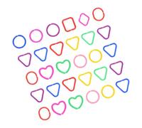 Gogogmee 30pcs Plastic Geometric Linking Rings for Toddlers Sensory Cognition Toy Baby Stroller Hanging Chain Links Educational Early Learning Game