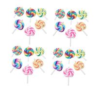 Gogogmee 30Pcs Polymer Clay Lollipop Charms with Hanging DIY Jewelry Making Pendants Key Ring Decorations for Bracelet Necklace Earrings Bright Vivid Colors Random Color