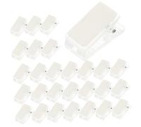 Gogogmee 30Pcs Transparent Self-Adhesive Plastic Photo Clips Thick Acrylic Spring Clips for Id Cards Badges Work Documents Mini Sticky Wall Mount Holder for Tiles Wood Metal Mirror