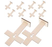 Gogogmee 30pcs Unfinished Wooden Cross Tabletop Decorations for DIY Crafts Natural Wood Grain Standing Crosses for Christian Home Decor Centerpieces and Faith Symbolism