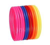 Gogogmee 32pcs Multicolor Plastic Toss Rings Educational Throw Game Props for Adults Safe Develops Coordination Interaction Random Color