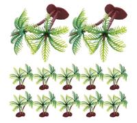 Gogogmee 36pcs Miniature Coconut Palm Trees Faux Palm Mini Trees for Diorama and Sand Table Model Dark Brown Trunks and Deep Green Leaves for Aquarium and Micro Landscape