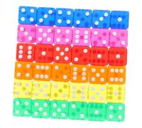 Gogogmee 36pcs Transparent Acrylic Sided Dice Set with Dots for Board Games Math Teaching Tools Lawn Dice Games Party Activities and Educational Counting Aid