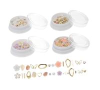 Gogogmee 3d Flowers Nail Charms and Nail Art Decor Set Hollow Metal Butterfly and Rose Design 4 Boxes Manicure Decoration for for Women and Girls