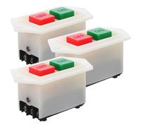 Gogogmee 3Pcs 10A Industrial Grinder Start Button Switch Machine Safety Control Pushbutton for Bench Drill Flush Mount On-Off Safety Start Switch