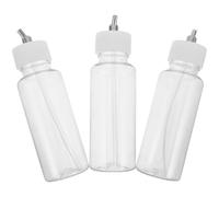 Gogogmee 3pcs 80cc Plastic Paint Pot Airbrush Siphon Feed Bottles with Jar Adapter for Airbrush Spray Paint Storage and Mixing Containers