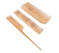 Gogogmee 3Pcs Bamboo Hair Styling Comb Set Fine and Wide Tooth Rat Tail Comb Static Design for Salon and Home Use Lightweight and Portable Hair Care