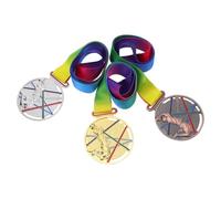 Gogogmee 3pcs Basketball Award Medals Zinc Alloy Sports Competition Prizes with Neck Ribbon Gold Silver Bronze for Sports Day Winners and Youth Basketball Events