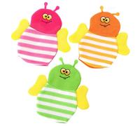 Gogogmee 3Pcs Bath Mitts with Adorable Cartoon Animals Lightweight Exfoliating Gloves Portable Body Scrubber for Gentle Foaming and Deep Cleansing Suitable for Boys and Bathing
