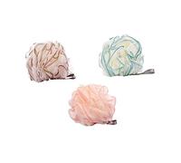 Gogogmee 3pcs Bath Sponge Body Scrubbers Hanging Pe Shower Balls Set for Home Bathing Bubble Making, Practical Bath Care Sponges in Green Pink Brown Random Style