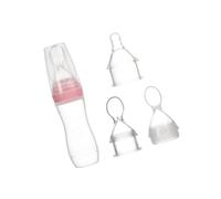 Gogogmee 3Pcs Bottles with Spoon Head Portable Squeeze Milk Bottle for Boy Girl Ergonomic Design for Easy Grasping for Medicine Juice Milk Pink