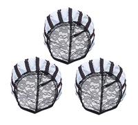 Gogogmee 3pcs Breathable Dome Wig Caps Lace Mesh Caps for Lace Front Wigs for Hairstyles Comfortable Everyday Use
