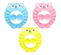Gogogmee 3Pcs Cartoon Mouse Bathing Cap Shower Shield for Boys Pink Lightweight Easy to Wear Protects Eyes Ears During Hair Washing