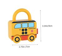 Gogogmee 3Pcs Cartoon Sliding Car Learning with Keys for Years Fine Motor Skill Development Educational Unlocking Playset with Bus School Bus and Ice Cream Van