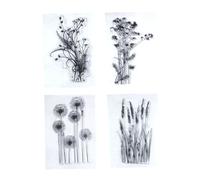 Gogogmee 3PCS Clear Silicone Plant Pattern Stamps for DIY Scrapbooking Photo Album Diary Decoration Reusable Transparent PVC Seals for Precise Crafting and Card Making