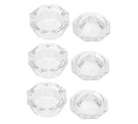 Gogogmee 3pcs Crystal Glass Jar Lid Nail Art Bowl Manicure Tool Cup for Dip Powder Liquid for Nail Art Dish and Glass Cosmetic Jars Holder