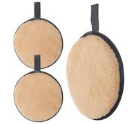 Gogogmee 3Pcs Double-Sided Round Makeup Removal Pads, 12Cm Facial Cleaning Powder Applicators for Women, Soft Reusable Cosmetic Pads Set for Daily Skincare and Travel Use Random Color