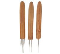 Gogogmee 3pcs Dreadlock Crochet Hooks Set Bamboo Iron Needles for Hair Weaving and Extensions Versatile Tool with Single Double Triple Hooks for Fast Styling