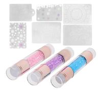 Gogogmee 3pcs Dual-Head Silicone Nail Art Stamper and Acrylic Manicure Stamp Pen Set Colorful Nail Stamping Tools for DIY Design and Salon Use Random Color Random Color