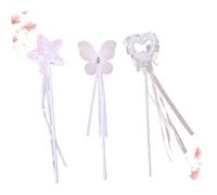 Gogogmee 3pcs Fairy Wand with Pentagram Heart for Safe Magical Stick for Birthday Party Cosplay and Themed Celebrations Random Color