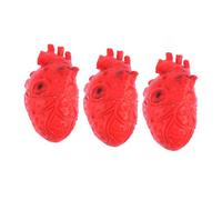 Gogogmee 3Pcs Halloween Heart Props Realistic Vinyl Haunted House Decorations Party Supplies Reusable Light Portable Fake Bloody Hearts for Indoor Outdoor Halloween Decor
