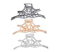 Gogogmee 3pcs Halloween Spider Web Claw Clips Large Metal Hair Claws for Thick and Curly Hair Gothic Hairstyling Accessories for Women and Party Favor