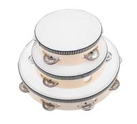 Gogogmee 3PCS Handheld Tambourine for Wooden Percussion Instruments for Preschool Music Education Dance Rhythm Development for Early Learning and Movement