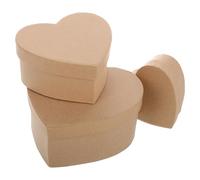 Gogogmee 3pcs Heart Shaped Cardboard Boxes with Lids, DIY Kraft Paper Storage Boxes for Jewelry, Candy, Valentines Day and Craft Projects