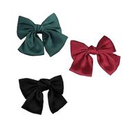 Gogogmee 3Pcs Large Bow Hair Holder Clips Non Slip Spring Hairpins Elegant Barrettes for Ponytails Buns Braids