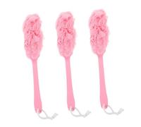 Gogogmee 3pcs Long Handle Bath Brush Deep Cleaning Body Scrubber Exfoliating Towel for Neck Back Legs Arms Full Body Skin Care and Circulation Boosting