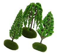 Gogogmee 3pcs Miniature Diorama Trees for Train Scenery Green Model Trees for DIY Landscape for Mini Garden and Table Decor