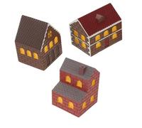 Gogogmee 3pcs Miniature Dollhouse Kit Japanese-inspired Resin Cottage Houses for Fairy Garden Decor Micro Landscape Accessories for Plant Pots Dollhouse Craft Scenes