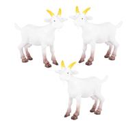 Gogogmee 3Pcs Miniature PVC Goat and Sheep Figurines Realistic Farm Animal Models for DIY Craft, Educational for and Collectors, Rustic Home Décor Accents