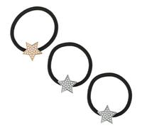 Gogogmee 3PCS Multi-functional Pearl Star Hair Scrunchies for Women and Delicate Elastic Hair Rings with Rhinestone Alloy for Daily Wear Parties and Weddings