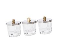 Gogogmee 3Pcs Octagonal Crystal Glass Jar with Lid for Nail Art Manicure Bowl Acrylic Liquid Powder Container Spill-resistant Mixing Cup for Gel and Acrylic Nails