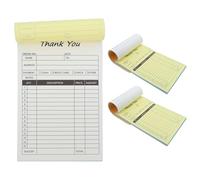 Gogogmee 3Pcs Order Form Book, Duplicate Copy Receipt Form, Thank You Invoice Booklet Duplicate Invoice Receipt Book with Cardboard for Retail Scenarios 8.3x5.5"