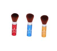 Gogogmee 3pcs Portable Retractable Makeup Brush with Soft Nylon Fibers for Blush Loose Powder Foundation Compact Metal Handle Design for Women the Go Random Color