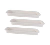 Gogogmee 3Pcs Rectangular Plant Pot Trays 12.2 Inch Plastic Water Drip Saucers Anti-Slip Sun Resistant Flowerpot Bottom Trays for Indoor Outdoor Gardening