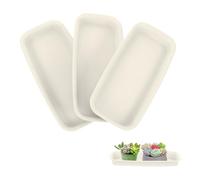Gogogmee 3Pcs Rectangular Plant Pot Trays 9.45X4.33X0.98In Waterproof Flowerpot Drip Trays Base for Indoor Outdoor Gardening Multi-Purpose Flowerpot Bottom Trays