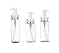 Gogogmee 3pcs Refillable Acrylic Pump Bottles Transparent Portable Travel Dispenser Containers for Lotion Skincare Shampoo Leakproof Compact Toiletry Storage