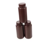 Gogogmee 3pcs Refillable Plastic Medicine Bottles with Caps 500ml Dark Color Sample Reagent Containers Laboratory Storage Small Bottles for Liquid and Chemical Use