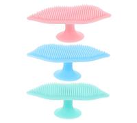 Gogogmee 3Pcs Silicone Face Scrubber for Women Soft Manual Exfoliator with Suction Cup Deep Cleansing Pore Massage Brush Travel Lightweight Facial Skin Care Pads Blackhead Removal Tool