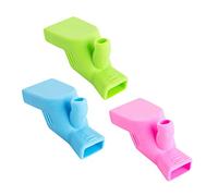 Gogogmee 3pcs Silicone Faucet Extender Set for Kids Toddler Children, Universal Sink Handle Extension Accessories, Safe Water Flow Guide in Green Blue and Pink Colors