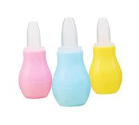 Gogogmee 3pcs Silicone Nose Aspirator Comfortable Safe Snot Vacuum for Boy Girl Easy Clean Care Nose Cleaner Yellow Pink Blue