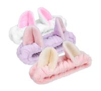 Gogogmee 3pcs Spa Hair Band Velvet Facial Headband Soft Elastic Makeup Headband for Skincare Face Washing with Comfortable in Pink White Purple
