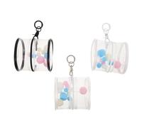 Gogogmee 3pcs Storage Bag Keychain for Dolls and Toys Portable Hanging Pouch in PVC Material for Action Figures Display and Travel