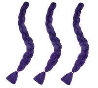 Gogogmee 3pcs Synthetic Braids Hair Extensions Colored Braid Wigs for Festive Events Comfortable Daily Wear Ponytail Style for Styling and Hair Accessories